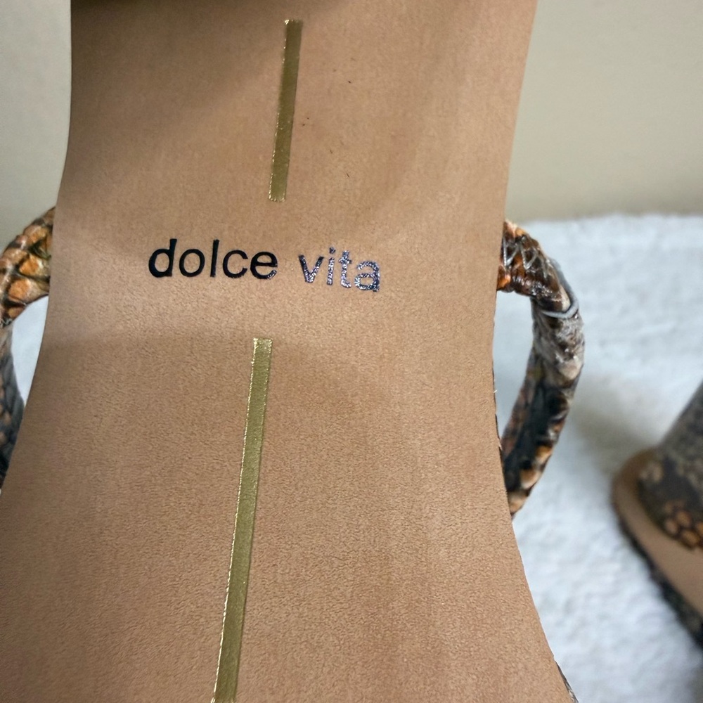 Dolce Vita Brown Snakeskin Heels - Picture 10 of 13